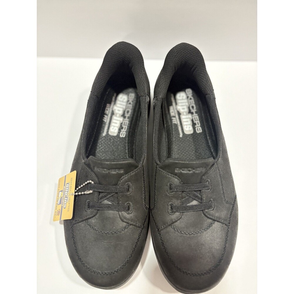 Skechers Slip-Ins Women's Black Sneakers Air Cooled Memory Foam Wide Fit 7.5 New
